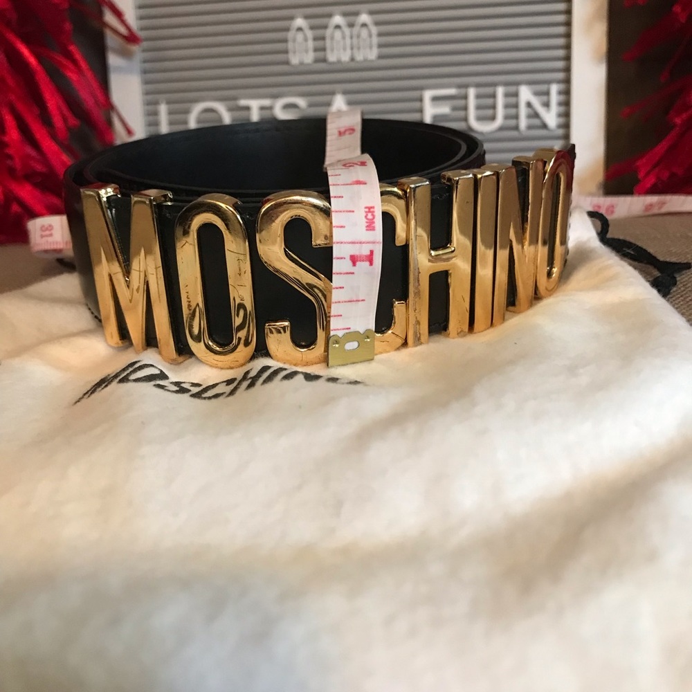 MOSCHINO Logo Leather Belt - Picture 8 of 10